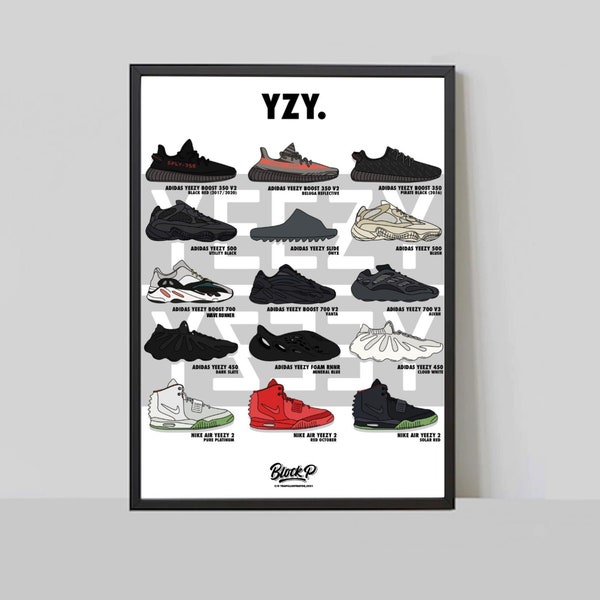 Yeezy Collectie Sneaker Poster Print 350 500 700