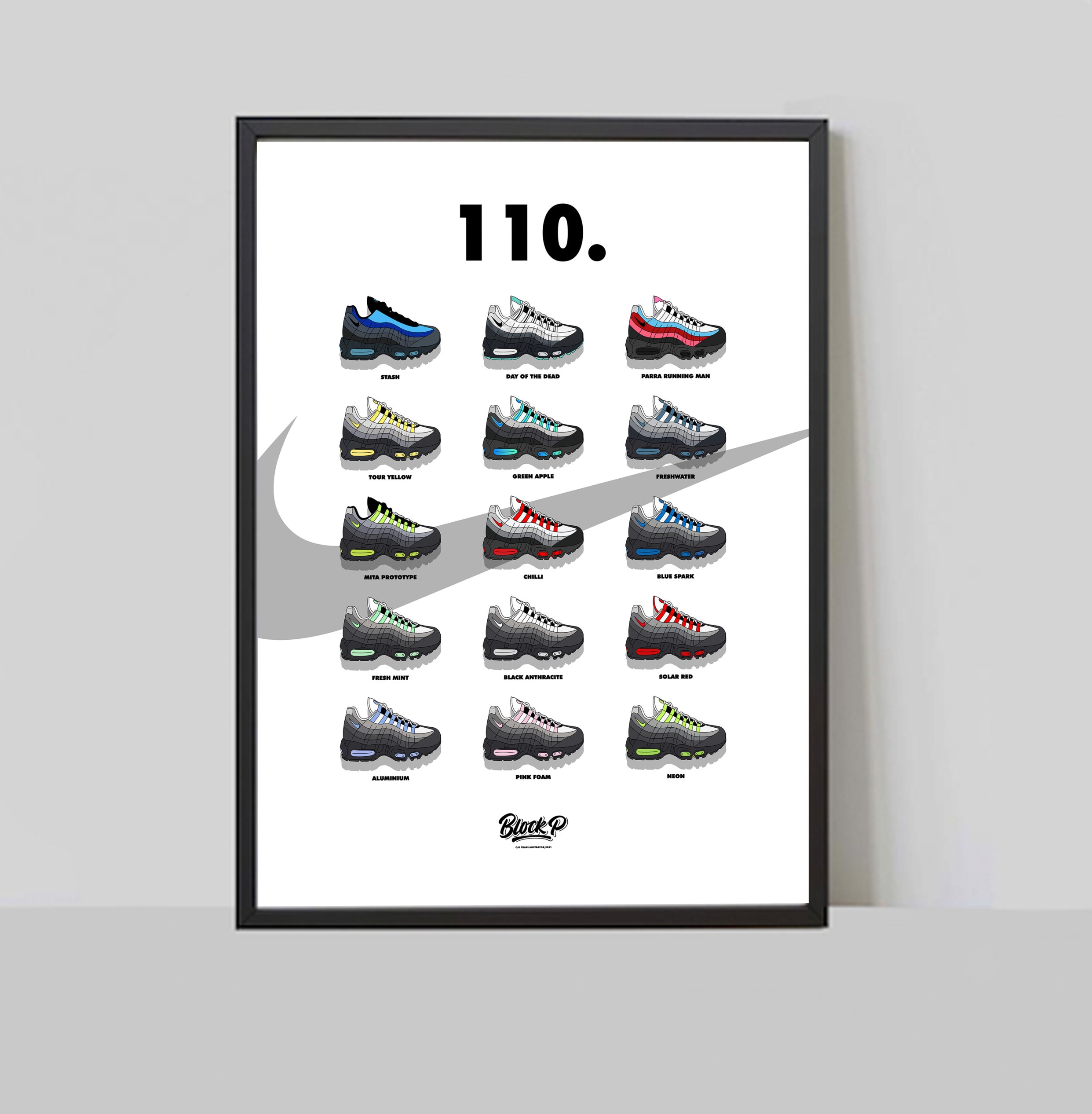 presumir Oblea Primer ministro Nike Air Max 95 Collection Trainer Sneaker Poster Print - Etsy España