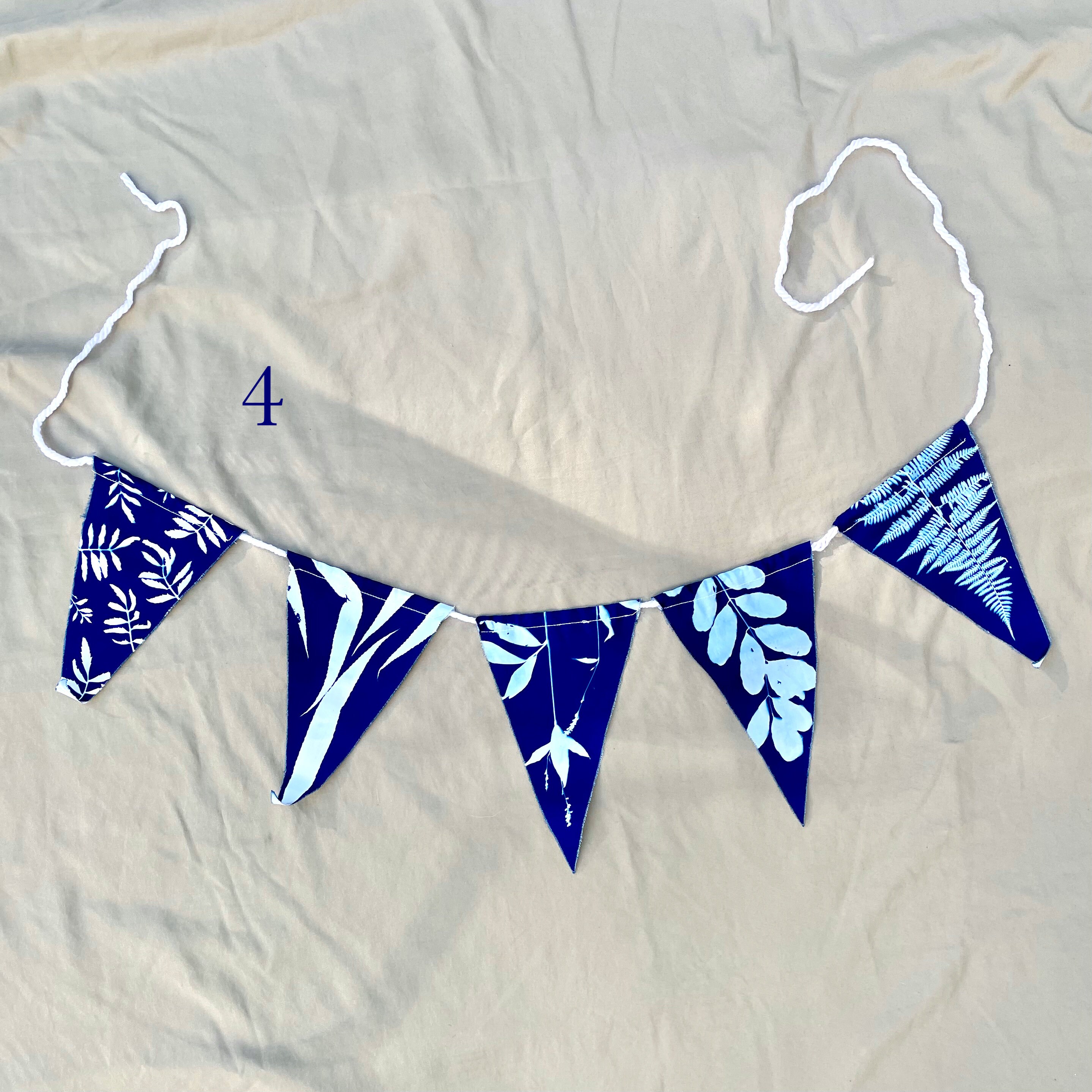 Cyanotype Flag Decor (triangle) - Etsy
