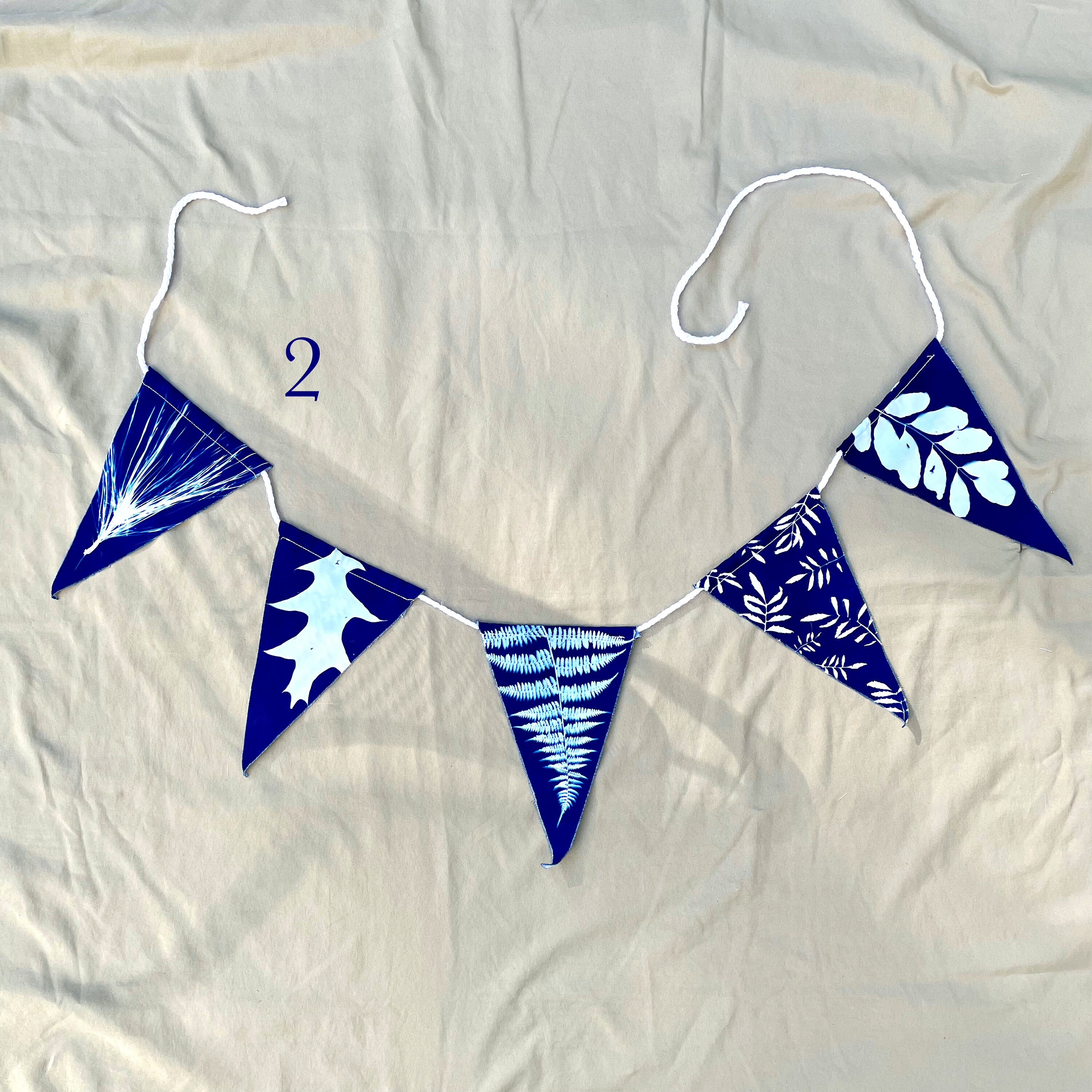 Cyanotype Flag Decor (triangle) - Etsy
