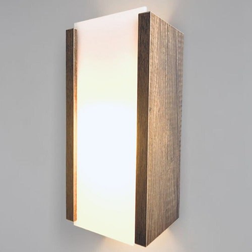 Wooden Wall Light Wooden Sconce Lamp Rustic Wood Applique Etsy