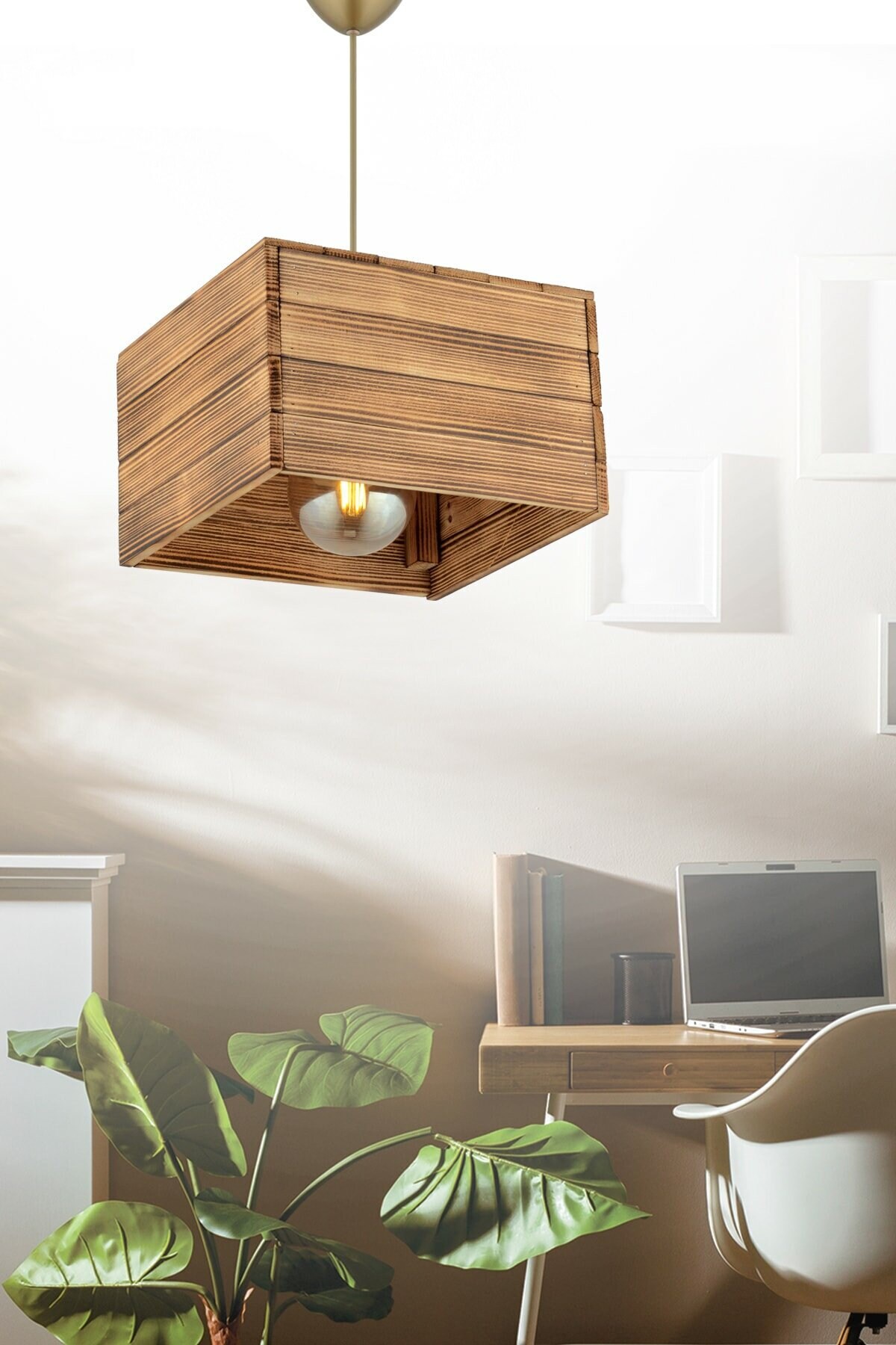 1-helle Holzkiste Kronleuchter Bauernhaus Deckenleuchte | Etsy