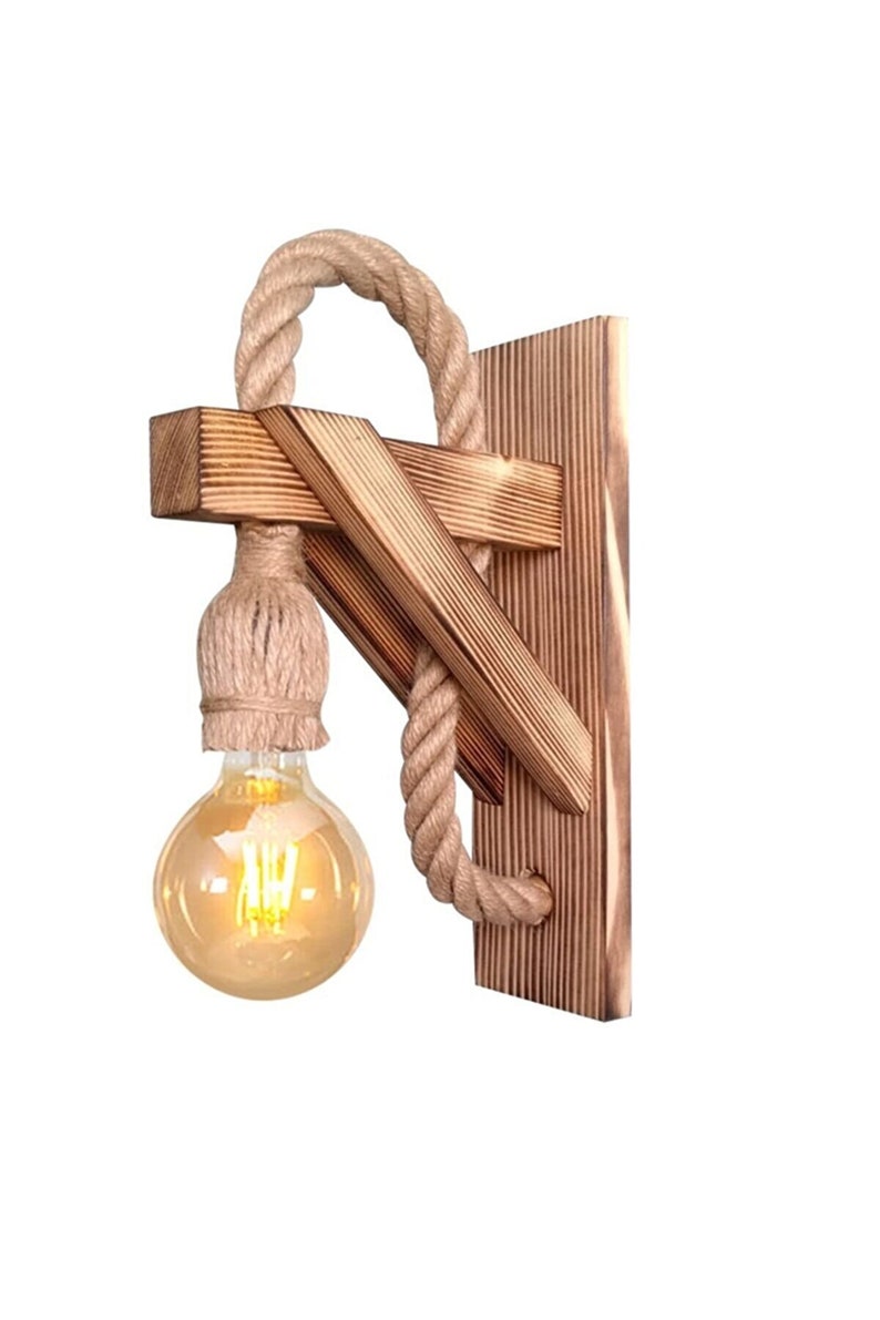 Wooden Wall Light Wooden Sconce Lamp Rustic Wood Applique Etsy