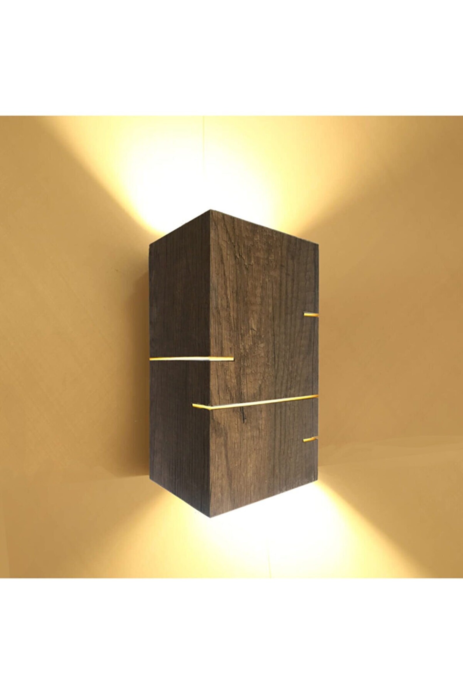 Wooden Wall Light Wooden Sconce Lamp Rustic Wood Applique Etsy