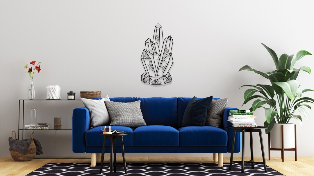 Minimalist Metal Wall Art Natural Wall Decor Stone Metal Etsy