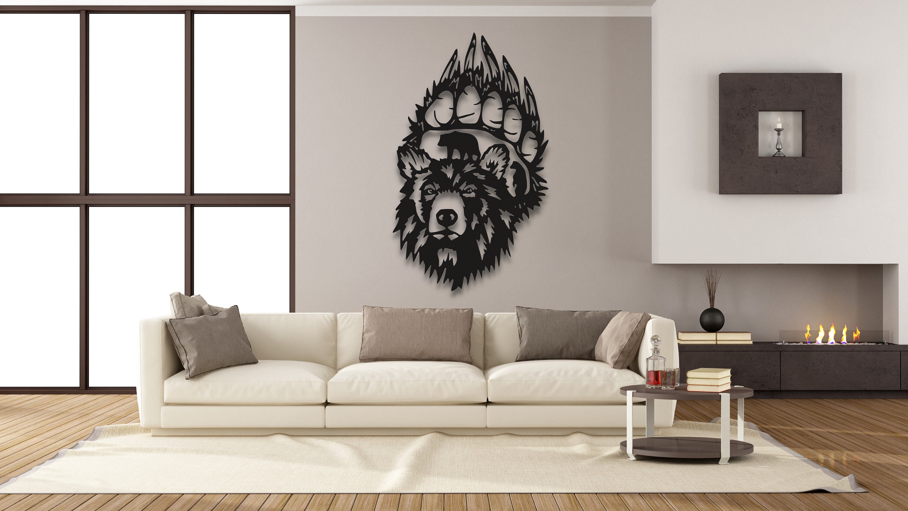 Bear Paw Metal Wall Art, Bear Paw Decor, Bear Paw Metal Art, Metal Bear