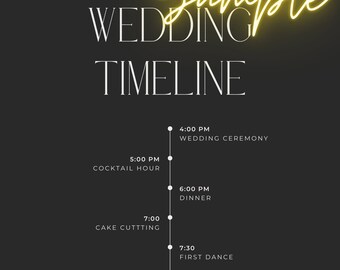 Black Minimalist Wedding Day Timeline
