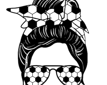 Soccer Messy Bun Digital