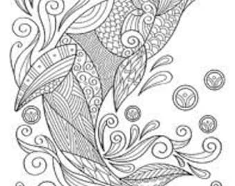 Dolphin Adult Coloring Page