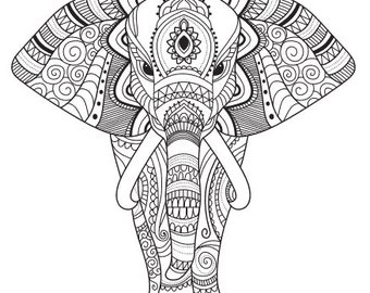 Elephant Adult Coloring Page