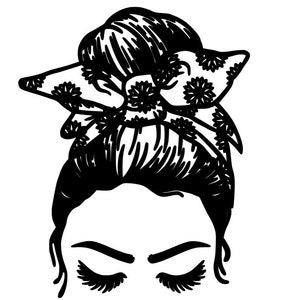Sunflower Messy Bun Digital