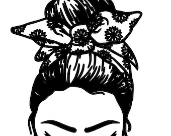 Sunflower Messy Bun Digital
