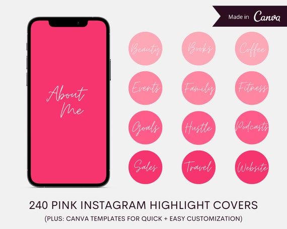 240 Pink Instagram Highlight Covers Instagram Stories | Etsy