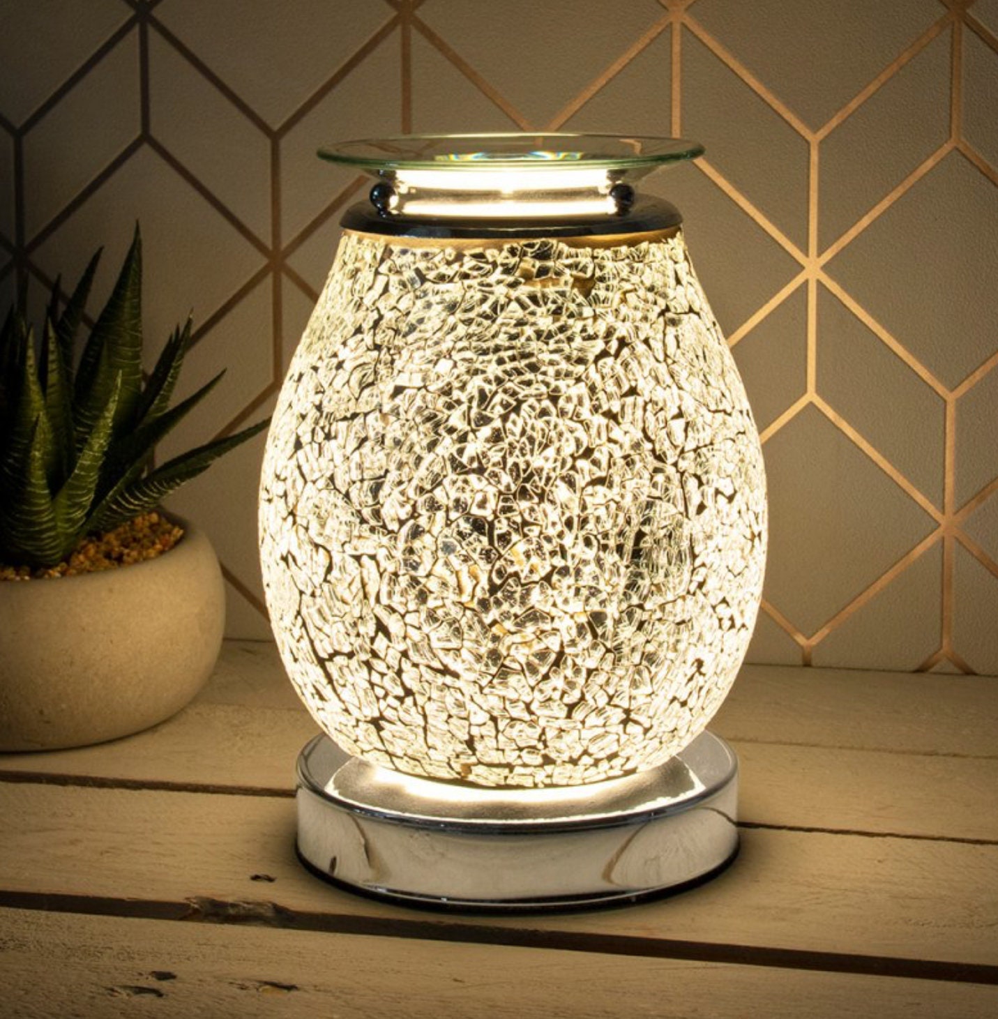 Silver Mosaic Aroma Touch Lamp Etsy UK
