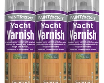 Pack Of 3 Large  400ml Cans Yacht Varnish Spray Paint