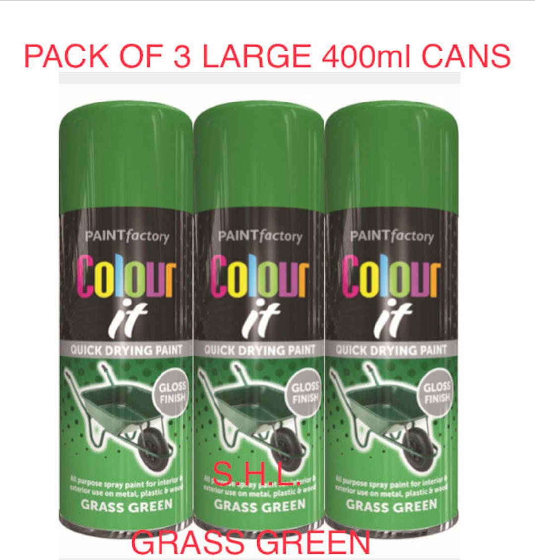 Pack of 3 Large 400ml Cans Grass Green Spray Paint Etsy UK