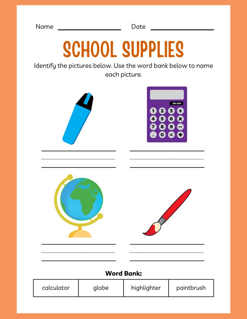 School Supplies ESL Workbook 27 Pages Of Fun image 4