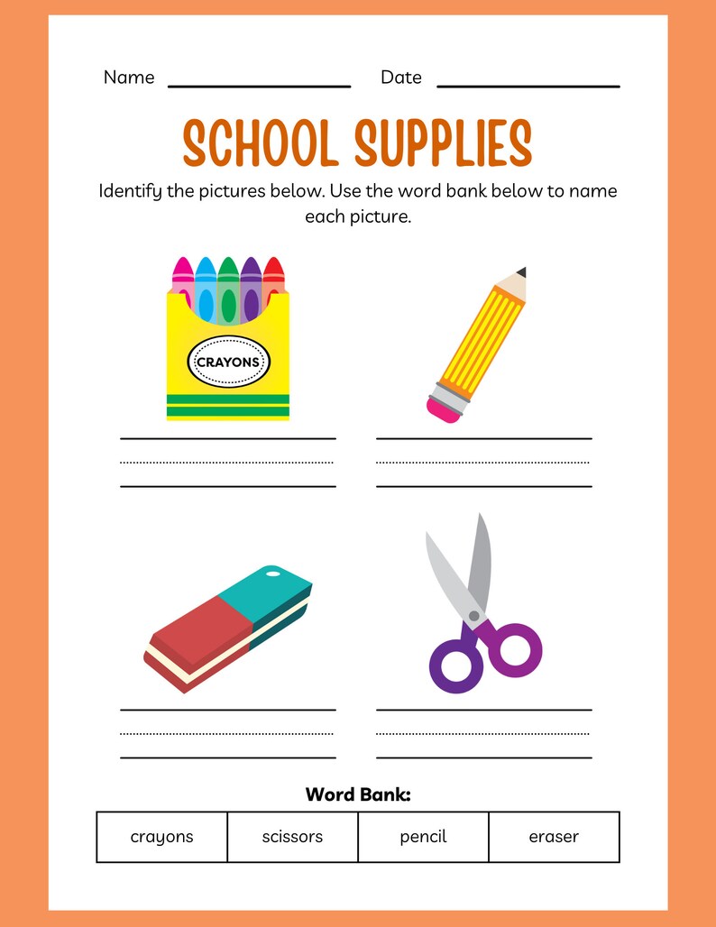 School Supplies ESL Workbook 27 Pages Of Fun image 2