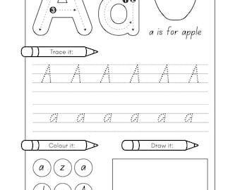 Kindergarten Alphabet Worksheets 26 Pages