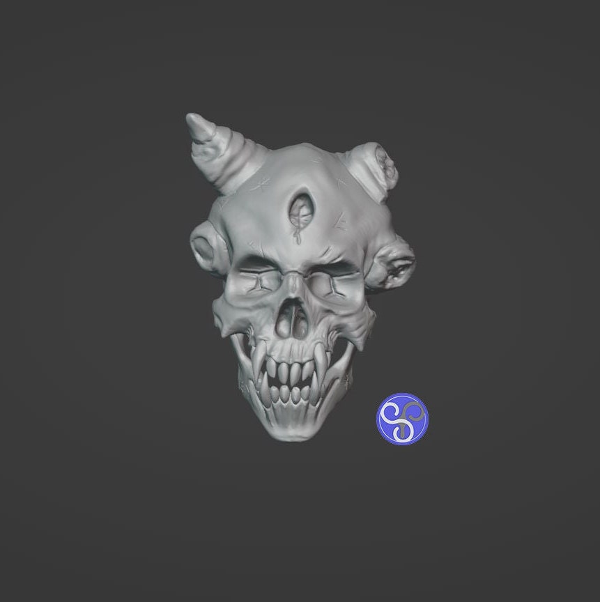 1 pcs 3d metal devil skull