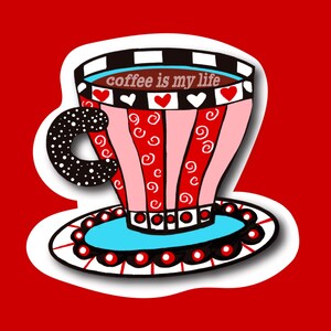コーヒーステッカー、iPad、ビニールステッカー、CRICUT、ダイカットステッカー、コーヒー、スクラップブック、Kindle、オリジナルアートコーヒー、ステッカーファン