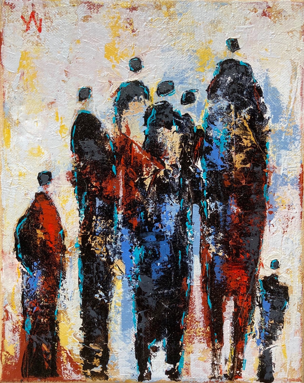Contemporary Acrylic Painting Figures Expressive Paletteknife Etsy