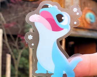 Bruni Catching Snowflakes Waterproof Transparent Vinyl Sticker - Disney Frozen Bottle Decal