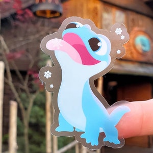 Bruni Catching Snowflakes Waterproof Transparent Vinyl Sticker - Disney Frozen Bottle Decal