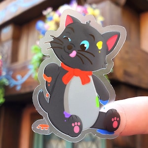 Berlioz in Paint Waterproof Transparent Vinyl Sticker - Disney Aristocats Bottle Decal