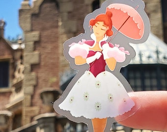 Sticker mural en vinyle imperméable transparent Sally Slater Tightrope Walker - Sticker pour ordinateur portable, bouteille, manoir hanté Disney