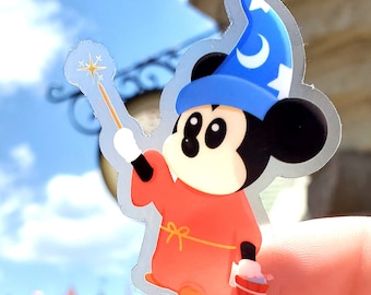 Sorcrerer Mickey Transparent Waterproof Vinyl Sticker - Disney Decal