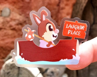 Sticker lapin bruyère imperméable en vinyle transparent - Sticker montagne Splash Disney