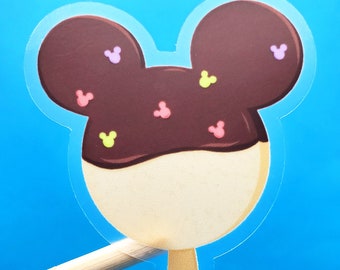 Sticker Mickey Rice Krispie Treat imperméable en vinyle transparent - Sticker grignotines et desserts Parcs Disney