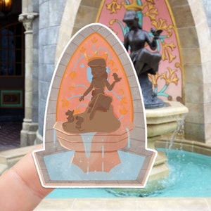 Cinderella Fountain Waterproof Vinyl Sticker - Disney Princess Decal