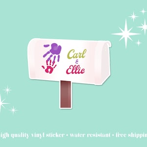 Custom Carl & Ellie Mailbox Water Resistant Vinyl Sticker - Pixar Disney Up Decal - Gifts for Him Her - Couples