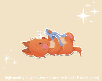 Sticker en vinyle imperméable Toulouse jouant avec un nœud - Sticker chats mignons aristochats Disney - Cadeaux