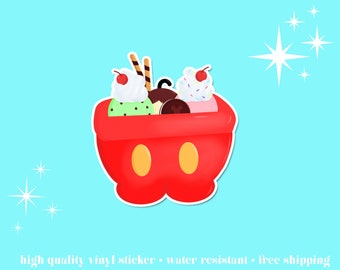 Mickey Kitchen Sink Sundae - Disney Dessert Snack Food Decal - Bottle Phone Laptop Journal