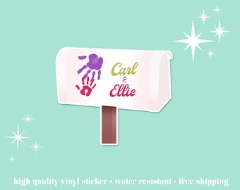 Custom Carl & Ellie Mailbox Water Resistant Vinyl Sticker - Pixar Disney Up Decal - Gifts for Him Her - Couples