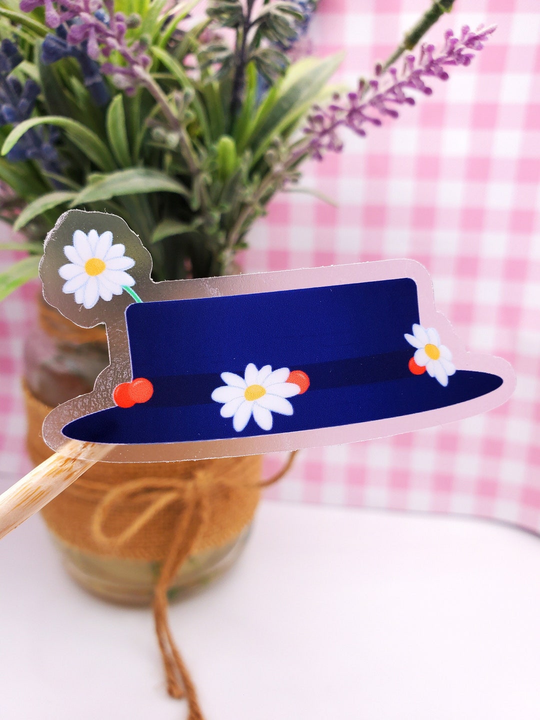 Mary Poppins Hat Waterproof Transparent Vinyl Sticker Disney Gifts for Her - Etsy
