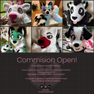 Open Commissions Fursuit - Head and Partials