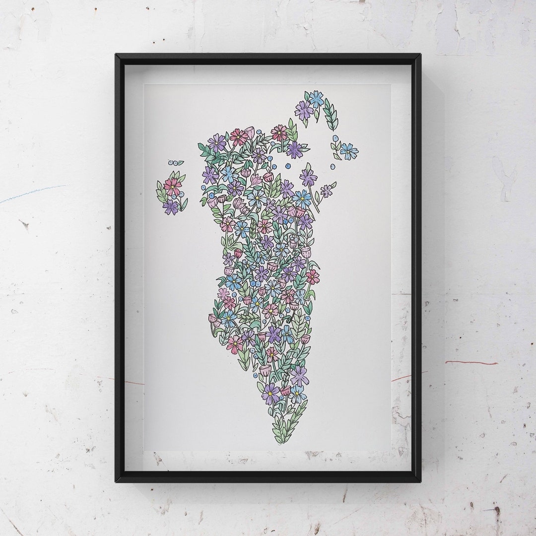 Custom Floral Map - Etsy