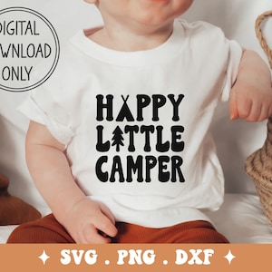 Happy Little Camper SVG, PNG, fichier numérique DXF