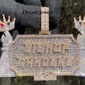 Pingente de carta feito à mão personalizado/CZ/Moissanite Emrald Diamond/3D ice Out/Seu sonho pingente prata esterlina 925
