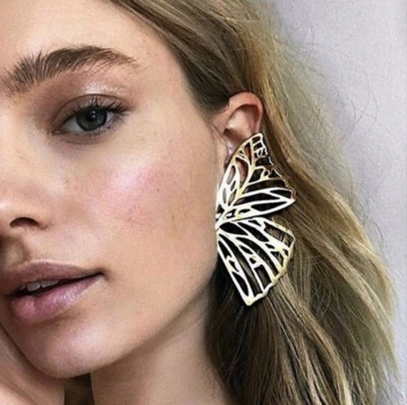 BUTTERFLY Statement Earrings Butterfly Stud Earring Large
