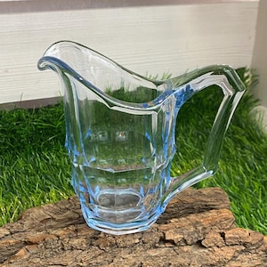 Vintage milk jug / cream jug / milk jug made of blue glass, shabby chic, coffee table