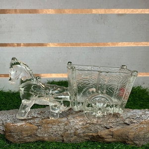 Vintage "Die Glasidee" von WMF, Esel mit Karren, Pflanzgefäß Mid Century, Blumenübertopf, Glasgefäß, Glasschale, 60er Jahre