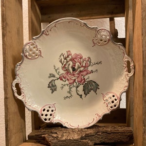 Beautiful bowl by Rosenthal, Kronach-Germany Moliére, openwork pattern and floral decoration, 1891-1906