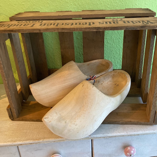 Holzschuhe, Clogs, Klompen Größe 42, niederländische Gartenschuhe aus Holz