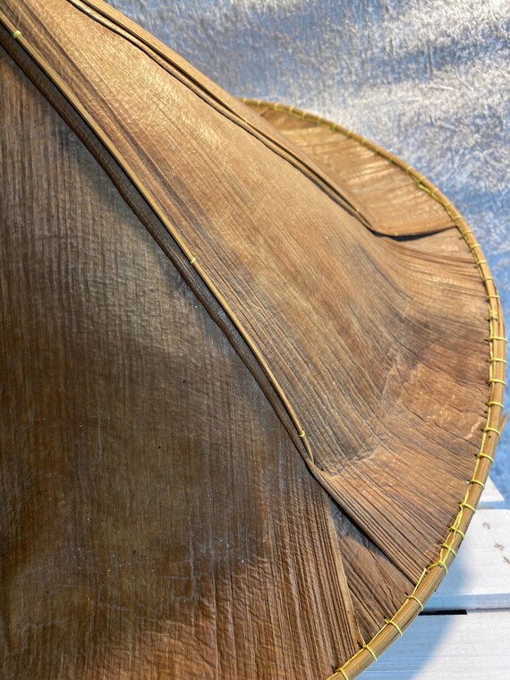 Old palm leaf hat, Java Indonesia, vintage headge… - image 2