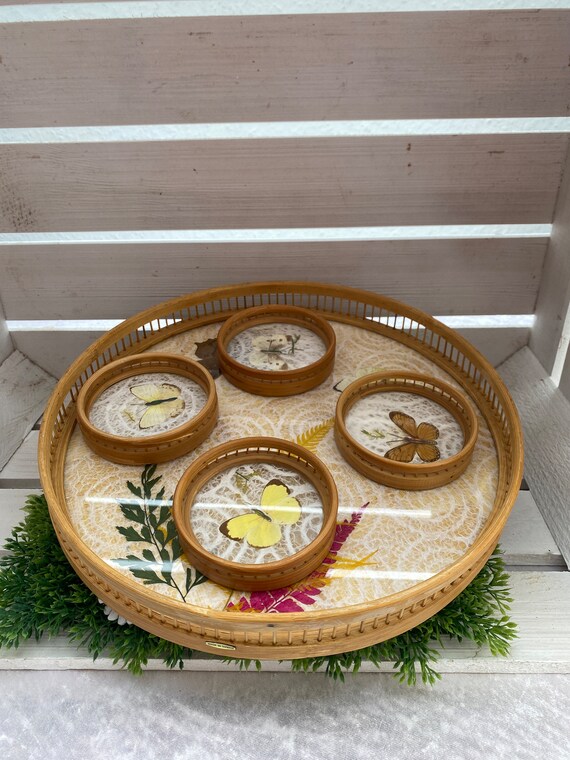 6 dessous de verres en bambou papillons ! - Vendu